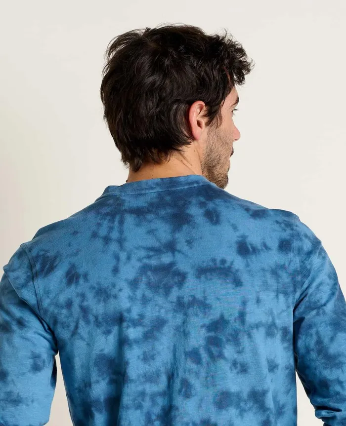 Men039s Men039s Primo Long Sleeve Henley True Navy Tie Dye ToadandCo Shirts