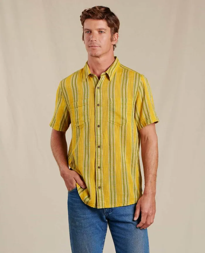 Men039s Salton Short Sleeve Shirt Lemon Stripe ToadandCo Shirts