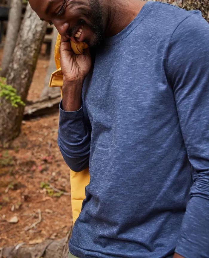 Men039s Tempo Long Sleeve Crew True Navy ToadandCo Jackets and Layers