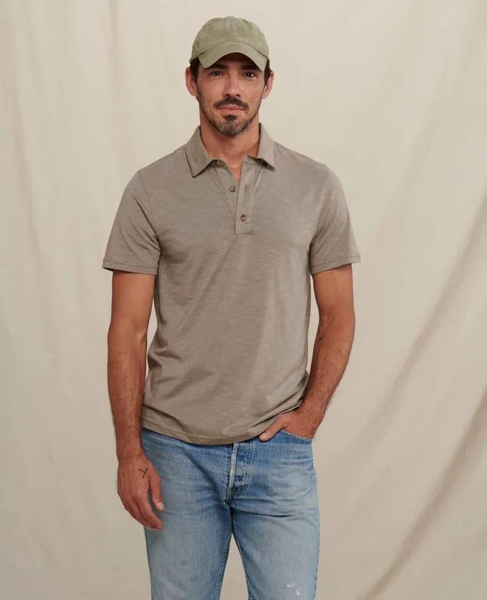 Men039s Tempo Short Sleeve Polo Dark Chino ToadandCo TShirts