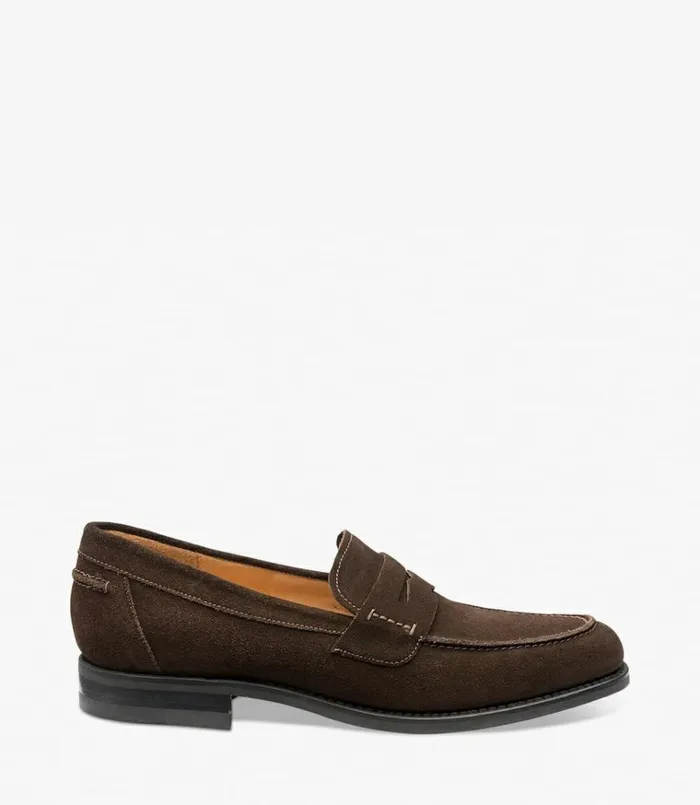 Men 356 Dark Brown Suede Loake Loafers