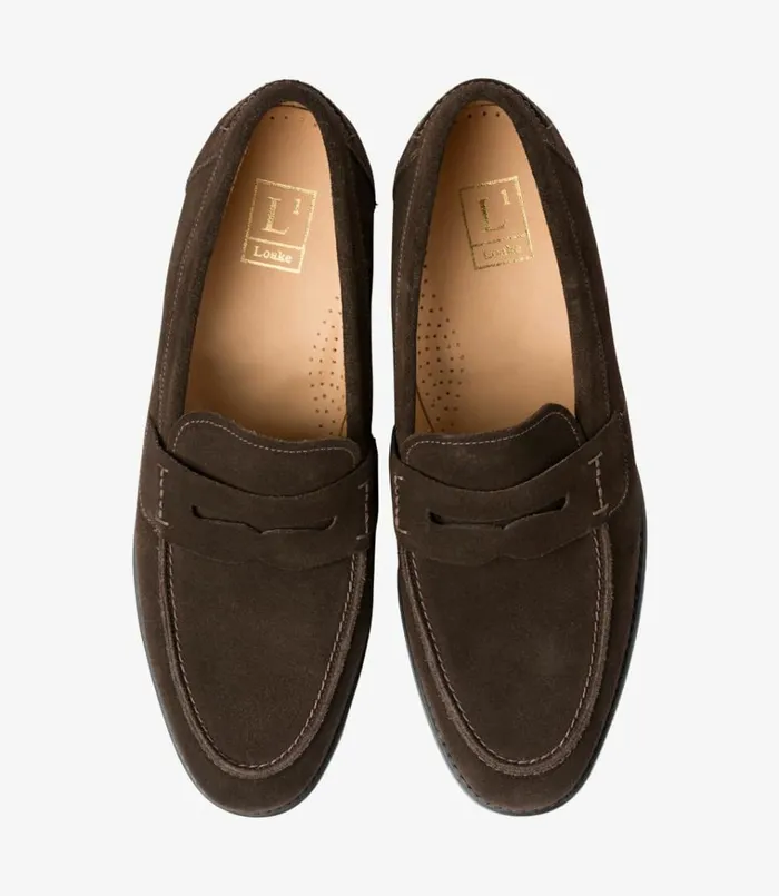 Men 356 Dark Brown Suede Loake Loafers Men 356 Dark Brown Suede Loake Loafers