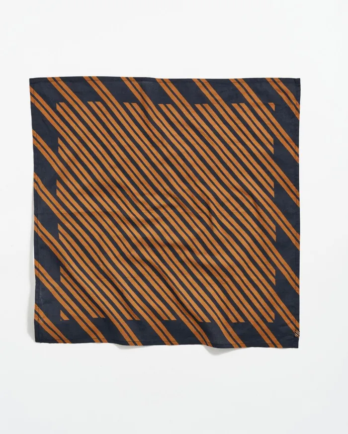 Men Accessories Billy Reid Heirloom Stripe Bandana Blackgold