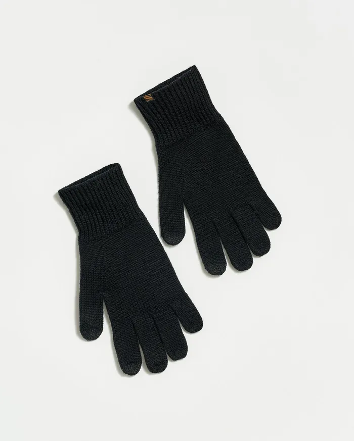 Men Accessories Billy Reid Wool Ribbon Gloves Black