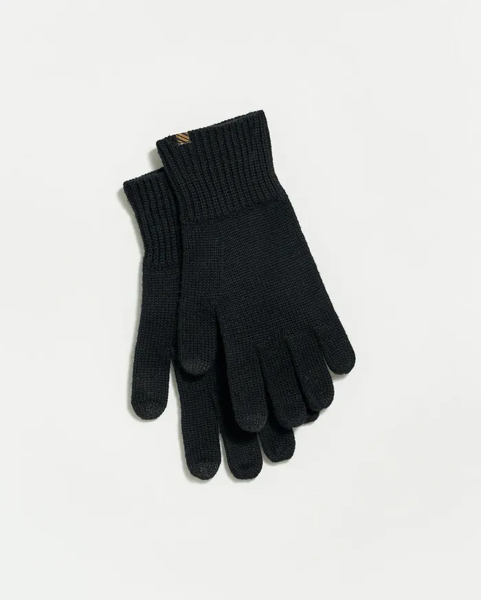 Men Accessories Billy Reid Wool Ribbon Gloves Black