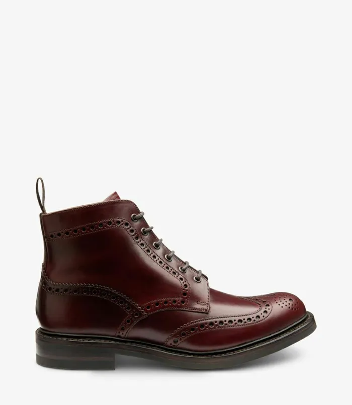 Men Bedale Burgundy Loake Boots
