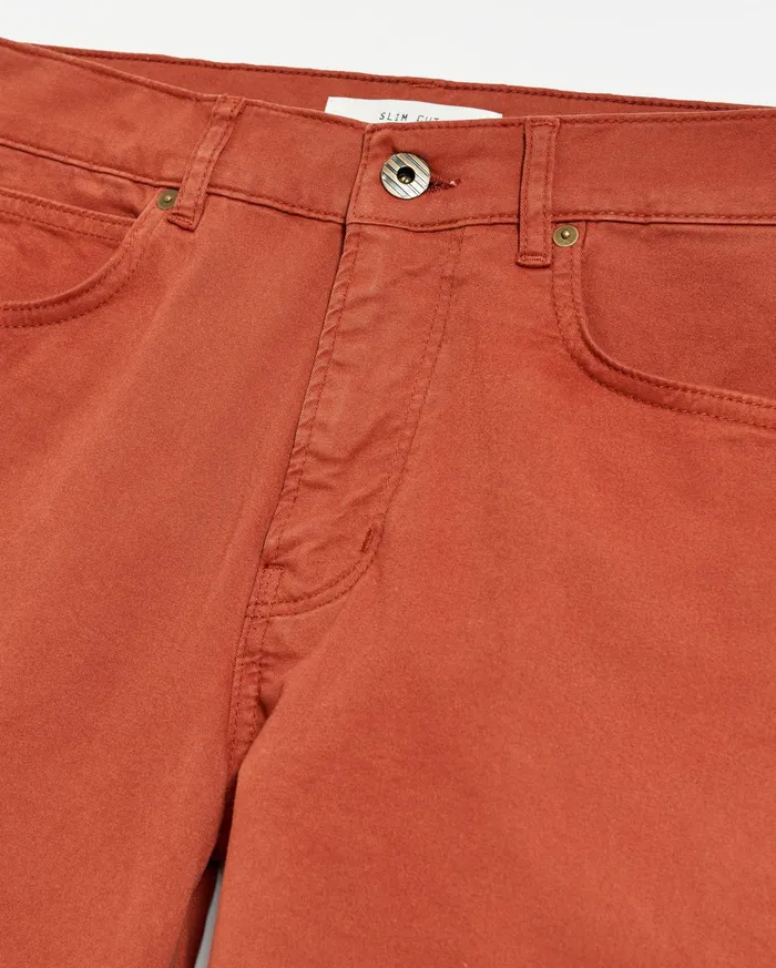 Men Bottoms Billy Reid 5 Pocket Pant Rust Red