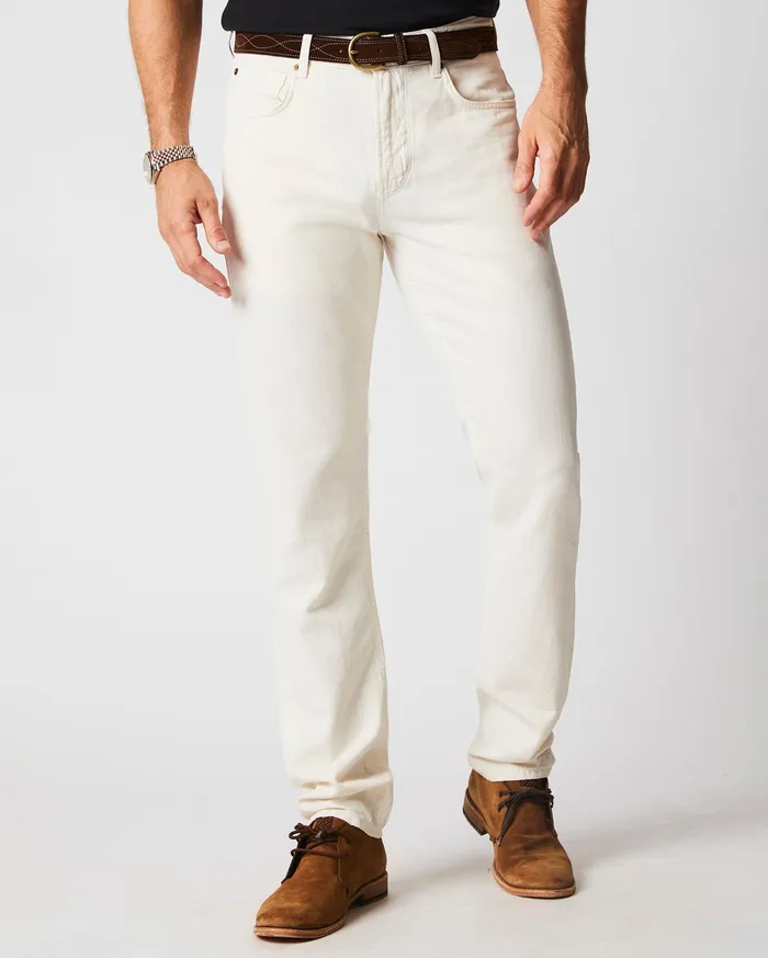 Men Bottoms Billy Reid Cotton Linen 5 Pocket Pant Eggshell