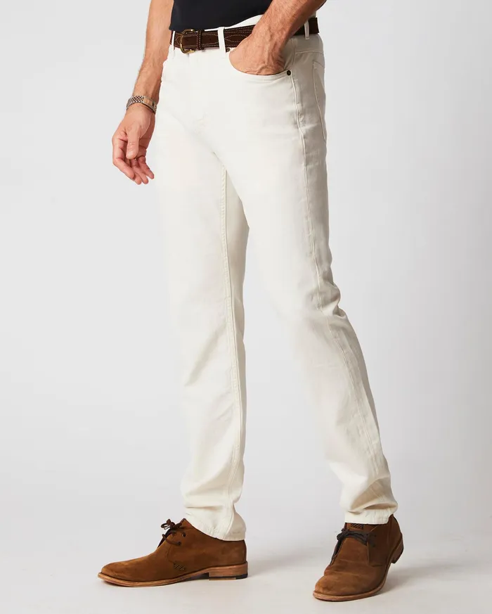 Men Bottoms Billy Reid Cotton Linen 5 Pocket Pant Eggshell