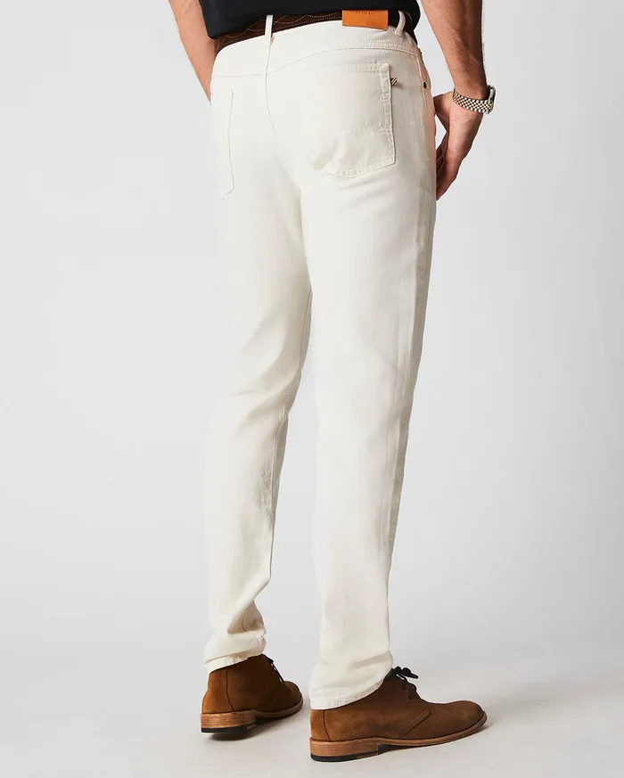 Men Bottoms Billy Reid Cotton Linen 5 Pocket Pant Eggshell