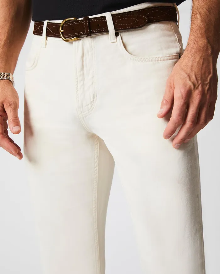 Men Bottoms Billy Reid Cotton Linen 5 Pocket Pant Eggshell