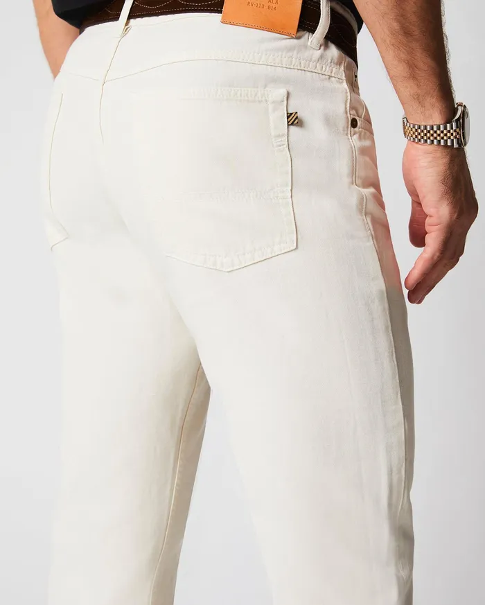 Men Bottoms Billy Reid Cotton Linen 5 Pocket Pant Eggshell