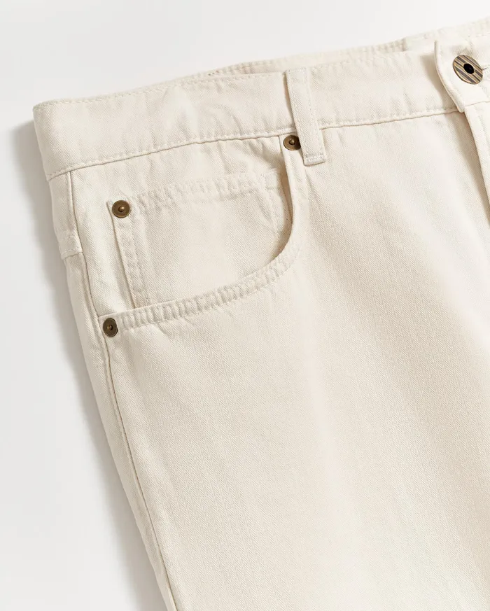 Men Bottoms Billy Reid Cotton Linen 5 Pocket Pant Eggshell