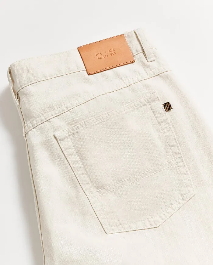 Men Bottoms Billy Reid Cotton Linen 5 Pocket Pant Eggshell