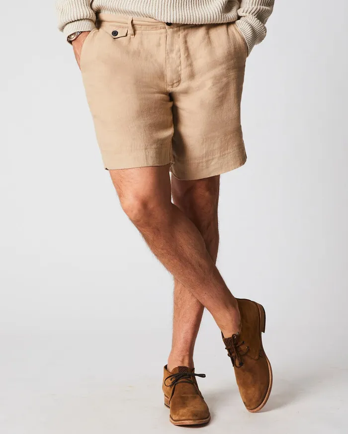 Men Bottoms Billy Reid Linen Moore Short Khaki