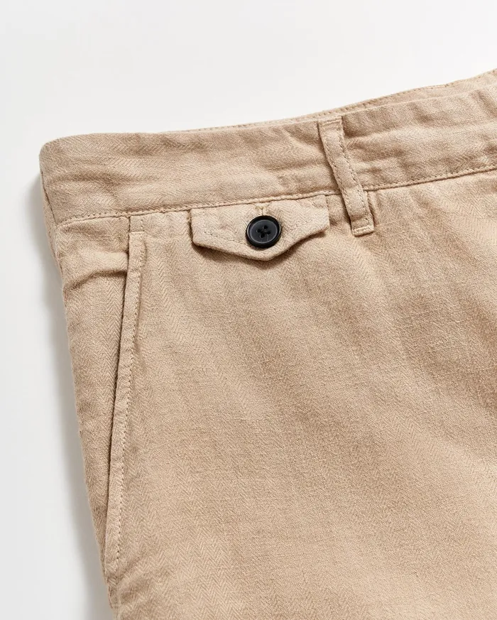 Men Bottoms Billy Reid Linen Moore Short Khaki