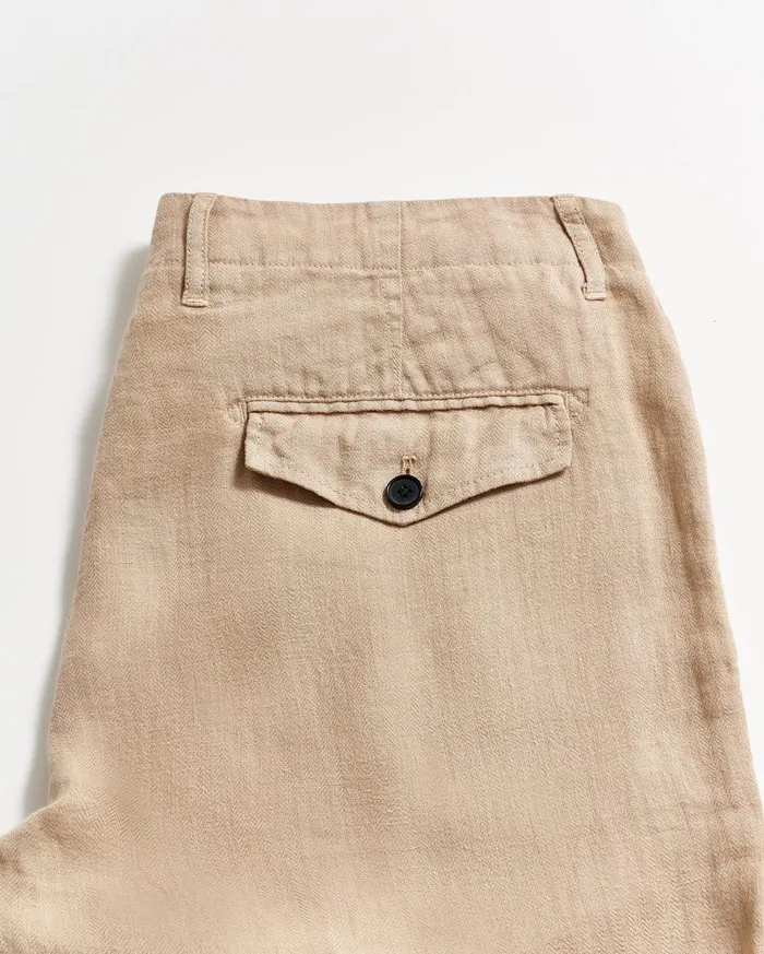 Men Bottoms Billy Reid Linen Moore Short Khaki