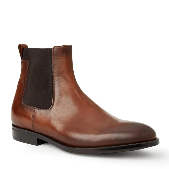 Men Bruno Magli Boots Byron Double Gore Slipon BootCognac