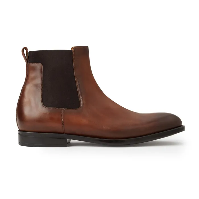 Men Bruno Magli Boots Byron Double Gore Slipon BootCognac