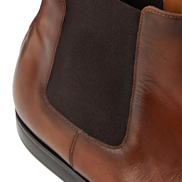 Men Bruno Magli Boots Byron Double Gore Slipon BootCognac