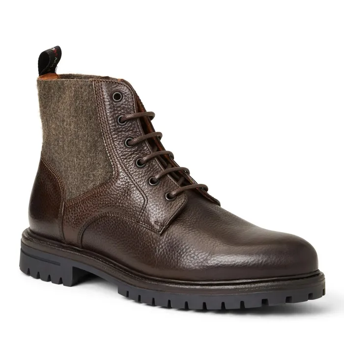 Men Bruno Magli Boots Hunter Contemporary Lace Up Stretch Boot Dark Brown