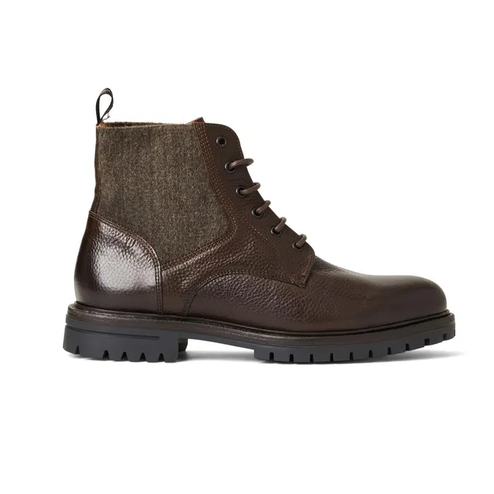 Men Bruno Magli Boots Hunter Contemporary Lace Up Stretch Boot Dark Brown