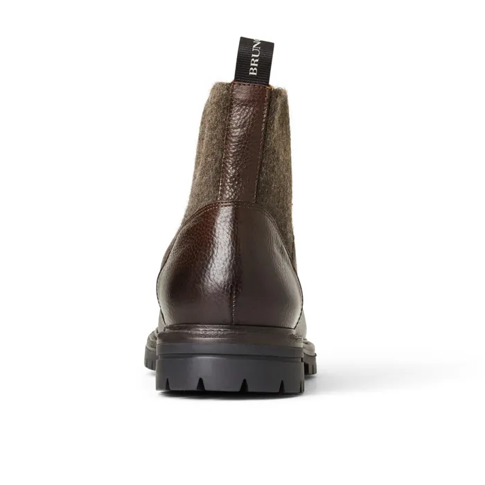 Men Bruno Magli Boots Hunter Contemporary Lace Up Stretch Boot Dark Brown