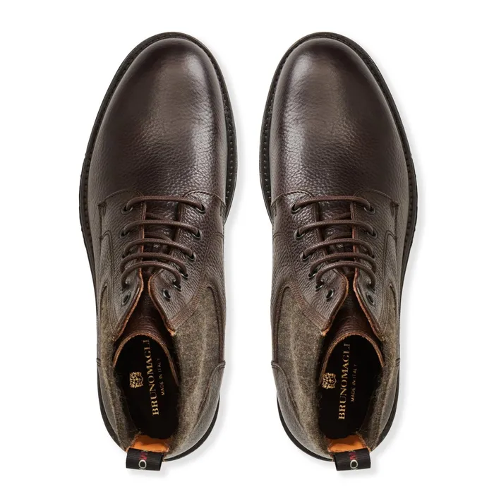 Men Bruno Magli Boots Hunter Contemporary Lace Up Stretch Boot Dark Brown