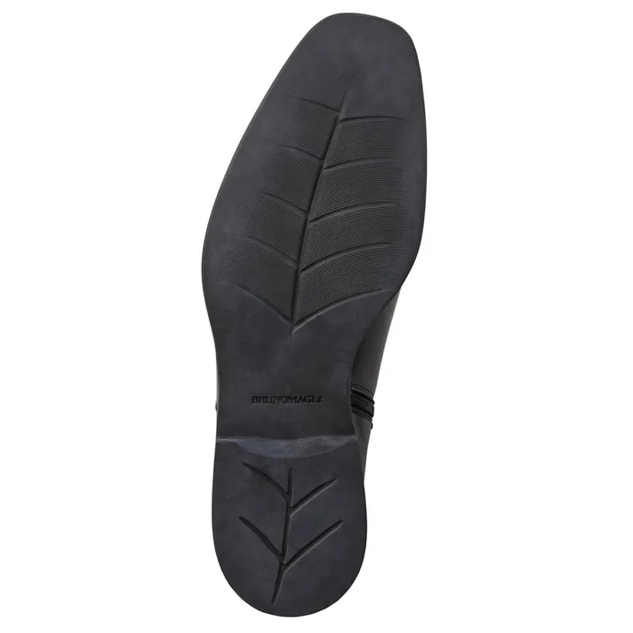 Men Bruno Magli Boots Rubino Leather Side Zip Boot Black