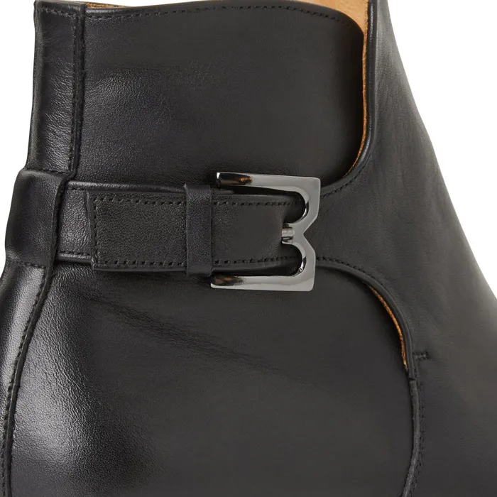 Men Bruno Magli Boots Rubino Leather Side Zip Boot Black