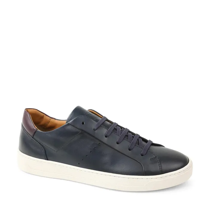 Men Bruno Magli Casual Shoes Dante LacetoToe Leather Sneaker 8211 Navy
