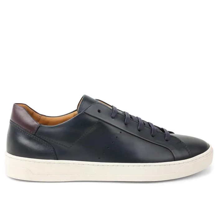 Men Bruno Magli Casual Shoes Dante LacetoToe Leather Sneaker 8211 Navy