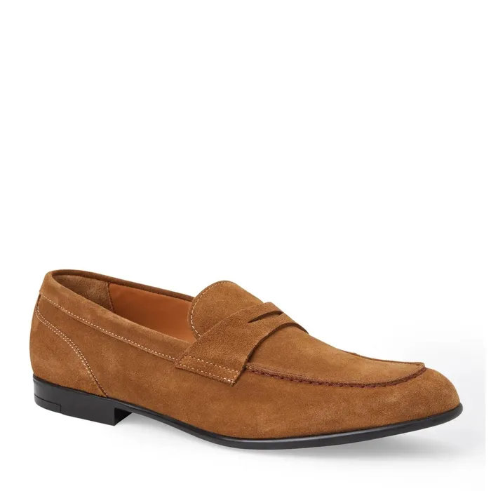 Men Bruno Magli Casual Shoes Silas Suede Loafer 8211 Cognac