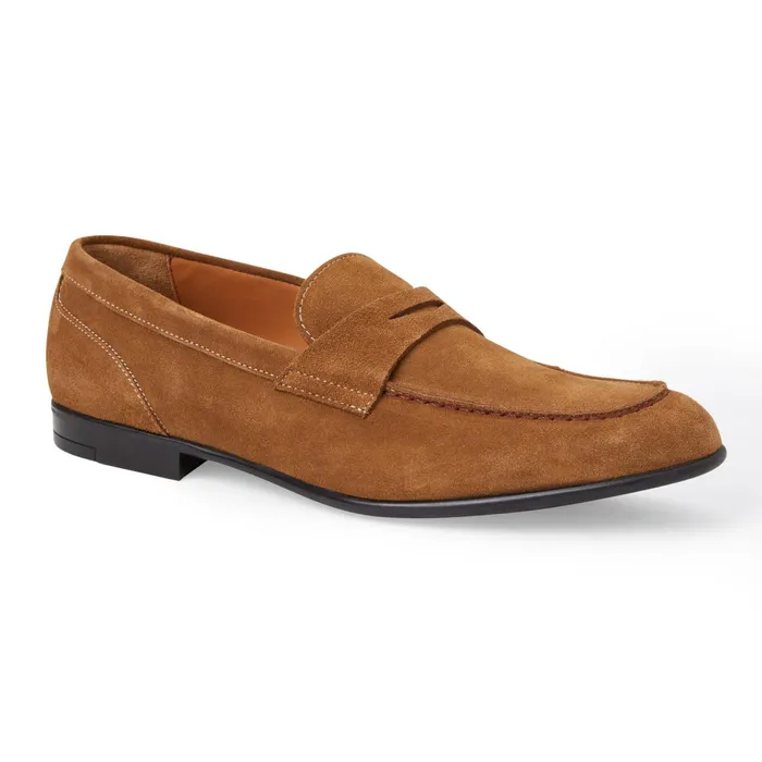 Men Bruno Magli Casual Shoes Silas Suede Loafer 8211 Cognac