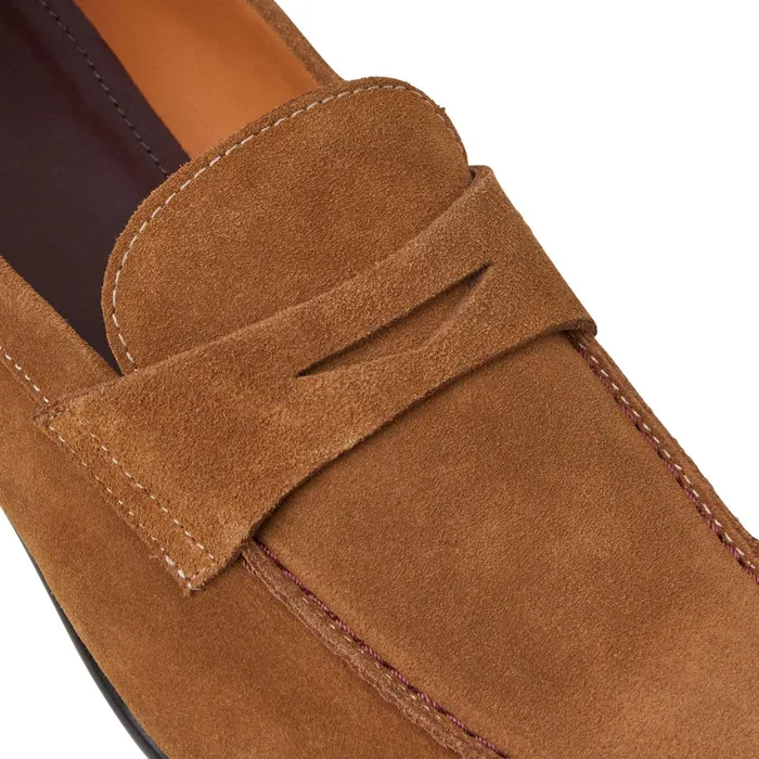 Men Bruno Magli Casual Shoes Silas Suede Loafer 8211 Cognac