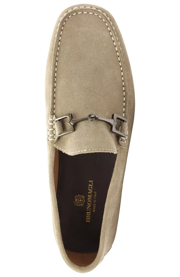 Men Bruno Magli Casual Shoes Xander Suede Driving Moccasin 8211 Taupe