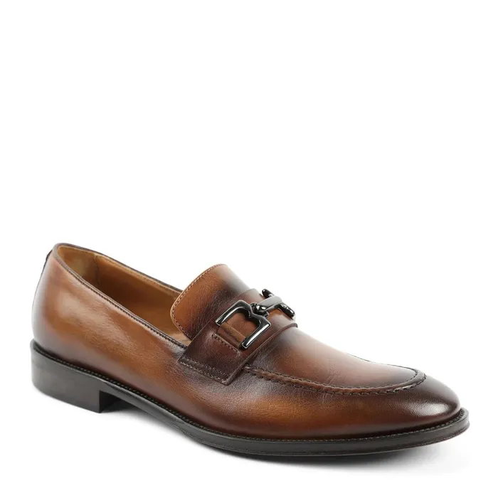Men Bruno Magli Dress Shoes Alpha Classic Bit Leather Loafer 8211 Cognac