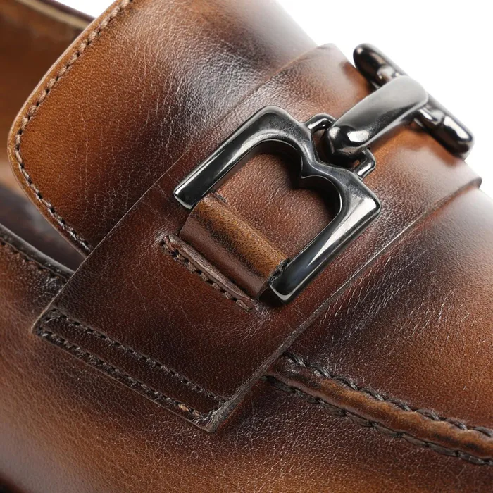 Men Bruno Magli Dress Shoes Alpha Classic Bit Leather Loafer 8211 Cognac