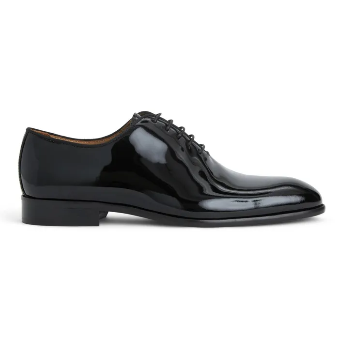 Men Bruno Magli Dress Shoes Angelo Whole Cut Oxford Black Patent