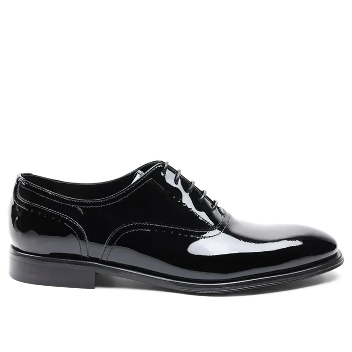 Men Bruno Magli Dress Shoes Arno Sera PlainToe Balmoral Oxford 8211 Black Patent