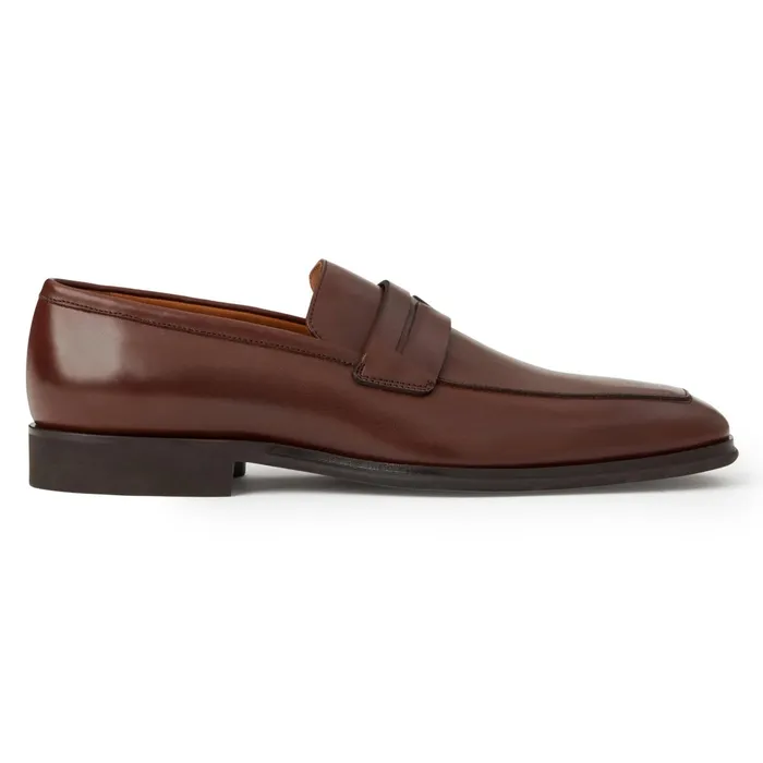 Men Bruno Magli Dress Shoes Raging Leather Penny Loafer Cognac
