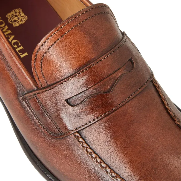 Men Bruno Magli Loafers and Slipons Arden Braided Leather LoaferCognac