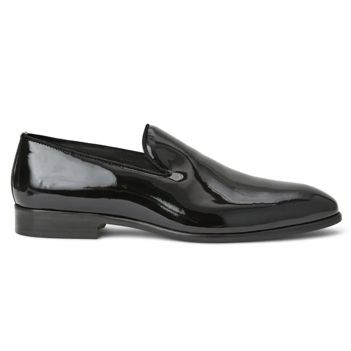 Men Bruno Magli Loafers and Slipons Danilo ALine Patent Leather Smoking SlipperBlack