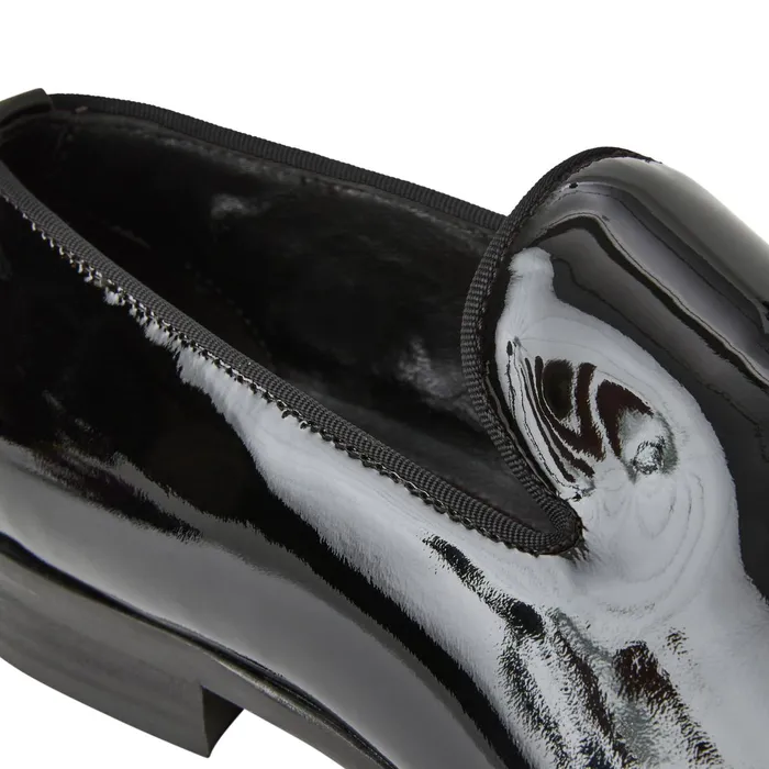 Men Bruno Magli Loafers and Slipons Danilo ALine Patent Leather Smoking SlipperBlack