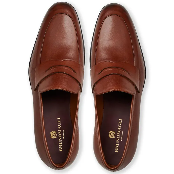 Men Bruno Magli Loafers and Slipons Maioco Slip On Loafer Cognac Leather