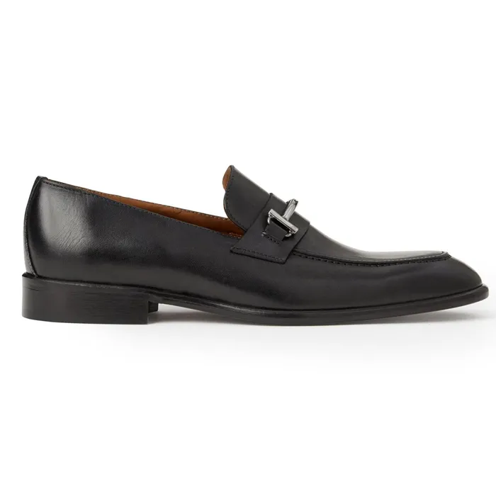 Men Bruno Magli Loafers and Slipons Sante Double Gore Classic Bit Leather LoaferBlack