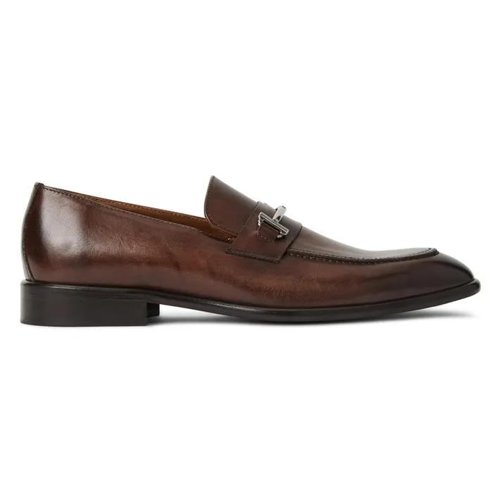 Men Bruno Magli Loafers and Slipons Sante Double Gore Classic Bit Leather Loaferbrown
