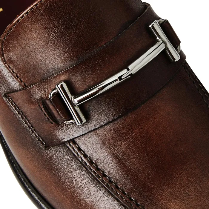 Men Bruno Magli Loafers and Slipons Sante Double Gore Classic Bit Leather Loaferbrown