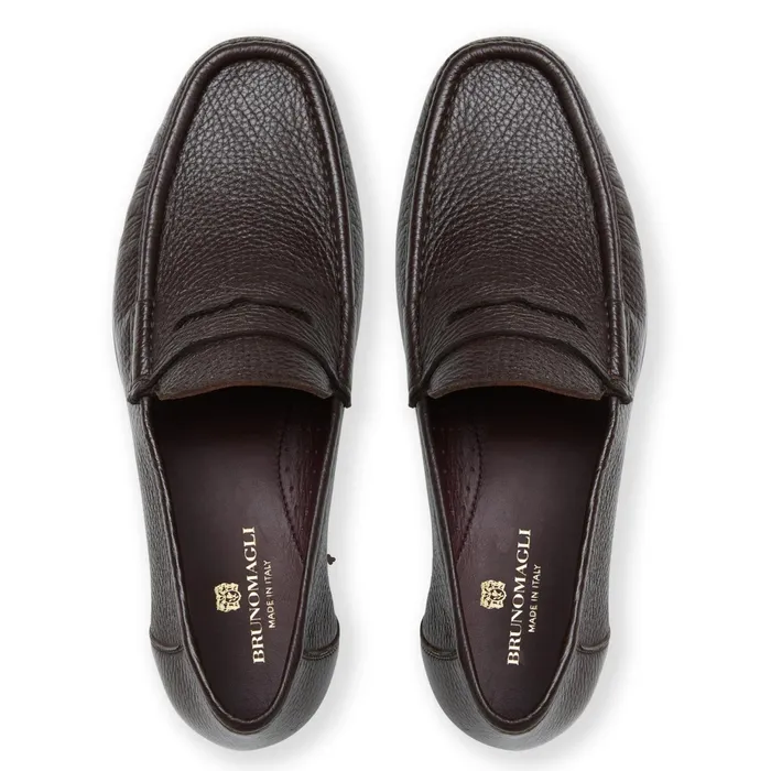 Men Bruno Magli Loafers and Slipons Tonio Slip On Loafer Brown Cervo Leather