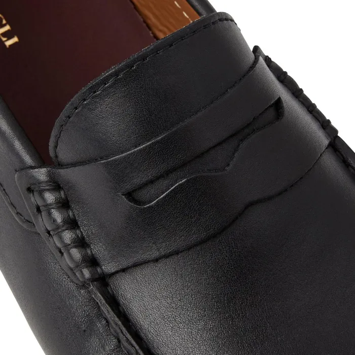Men Bruno Magli Loafers and Slipons Xane Casual Leather Driving MoccassinBlack